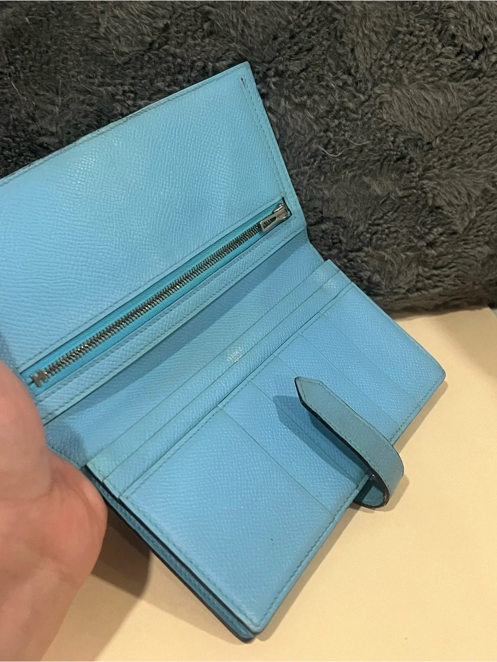 Hermes Blue Bearn wallet